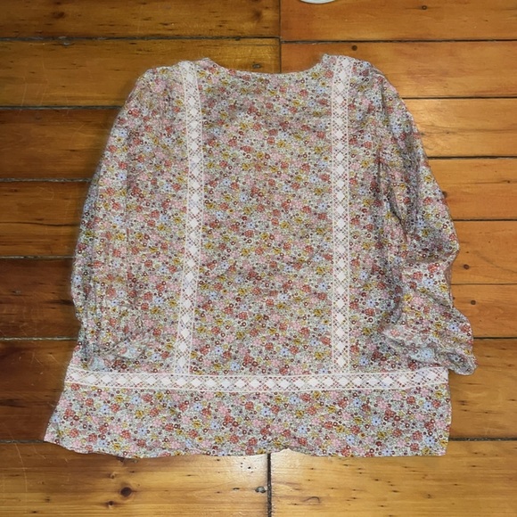 Land’s End size large floral peasant top pink flowers and cotton oversized - Picture 7 of 8